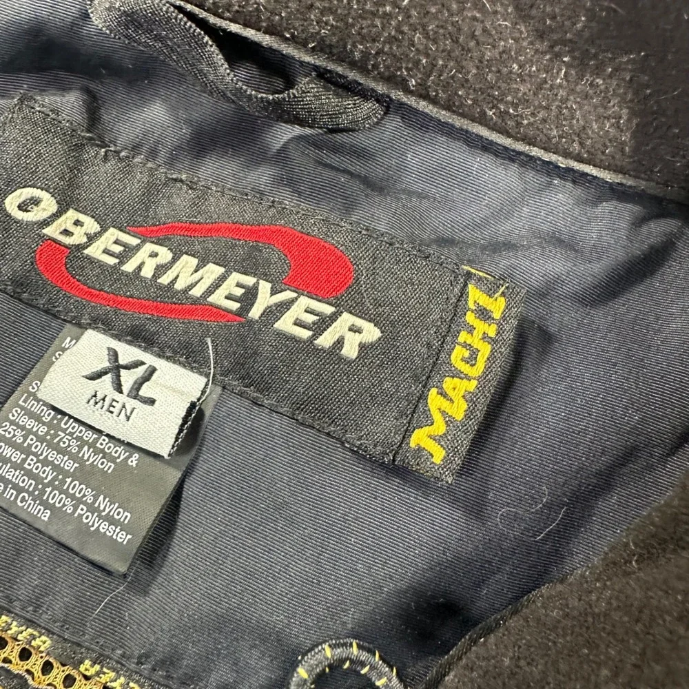 Obermeyer Mach 1 Speed Ski Jacket Mens XL Grey Black Yellow Waterproof Hooded